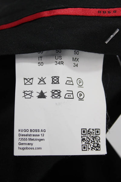 Hugo Hugo Boss Mens Dress Pants Black Virgin Wool Zip Size 34