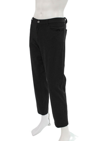 Theory Mens Dress Pants Black Nylon Button Size 36