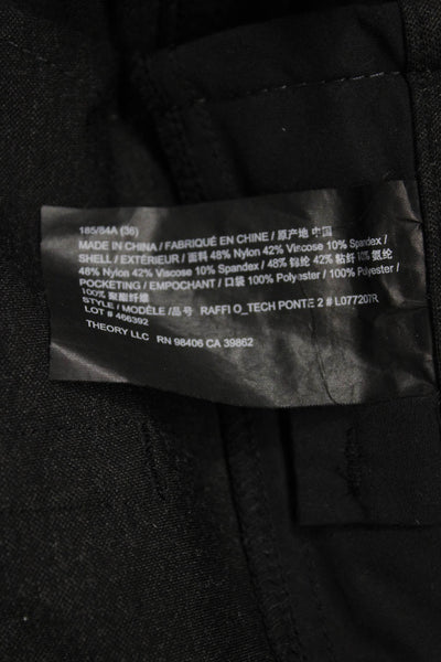 Theory Mens Dress Pants Black Nylon Button Size 36
