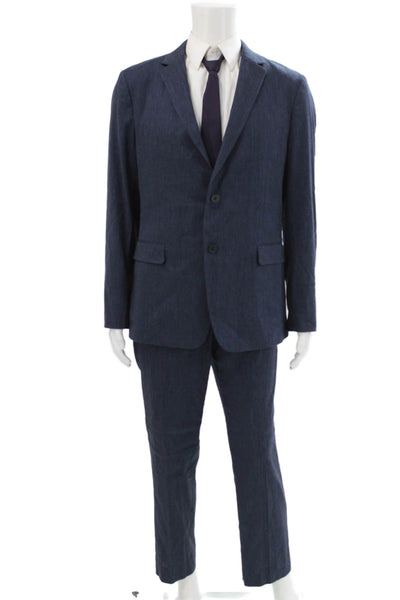 Theory Mens 2 Piece Suit Blue Polyester Size 42