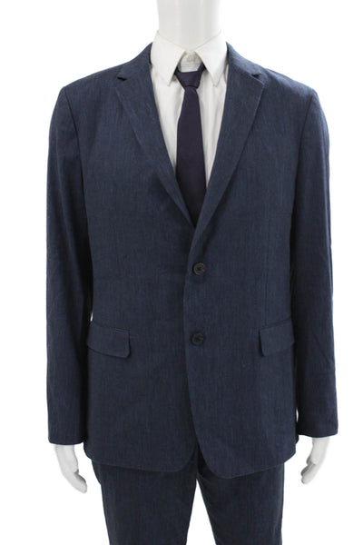 Theory Mens 2 Piece Suit Blue Polyester Size 42