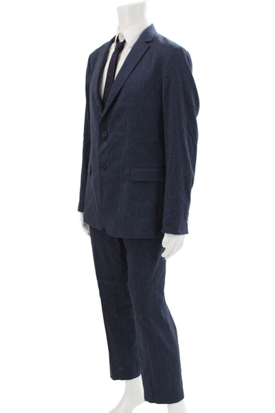 Theory Mens 2 Piece Suit Blue Polyester Size 42
