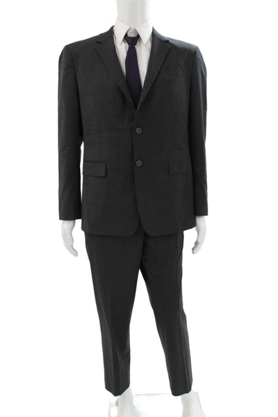 Theory Mens Gray Wool 2 Piece Suit Size 42