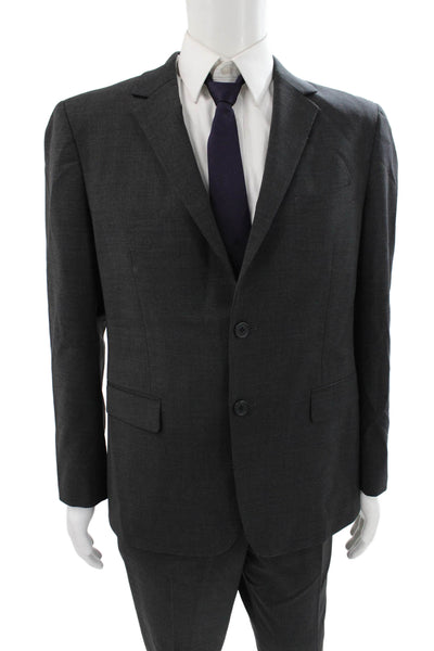 Theory Mens Gray Wool 2 Piece Suit Size 42