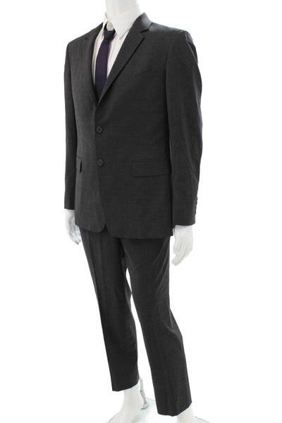 Theory Mens Gray Wool 2 Piece Suit Size 42