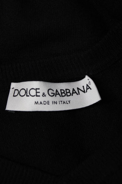 Dolce & Gabbana Mens Black V Neck Pullover Sweater 85% Viscose Size 56