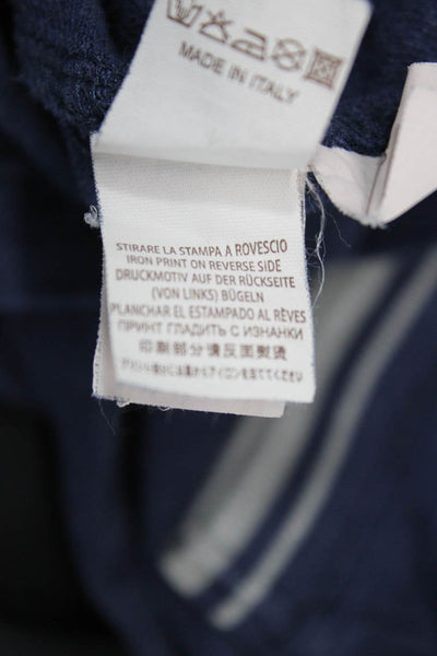 Brunello Cucinelli Mens Short Sleeve Collared Knit Polo Shirt Blue Cotton IT 52