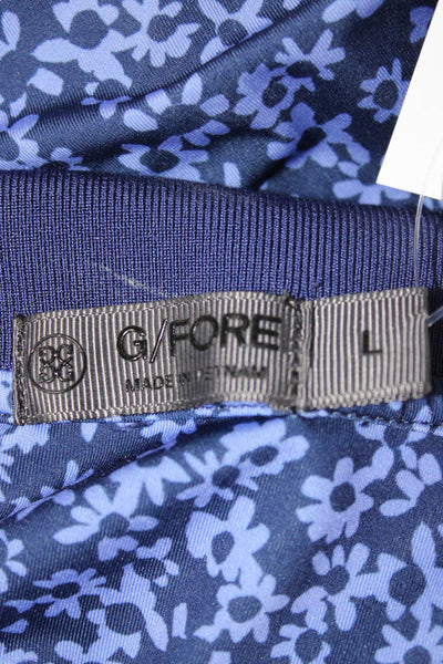 G/Fore Mens Short Sleeve Collared Floral Knit Polo Shirt Purple Size Large