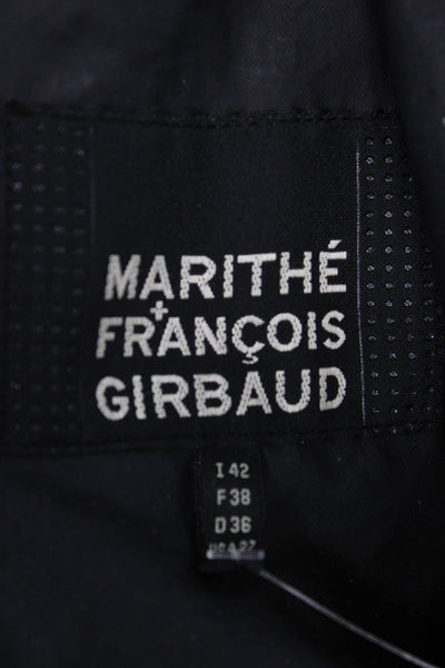 Marithe & Francois Girbaud Women Black Nylon Parka Buckle Closure Size 42