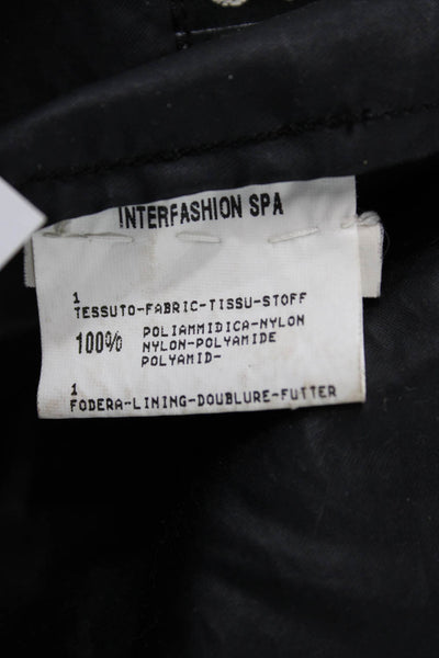 Marithe & Francois Girbaud Women Black Nylon Parka Buckle Closure Size 42