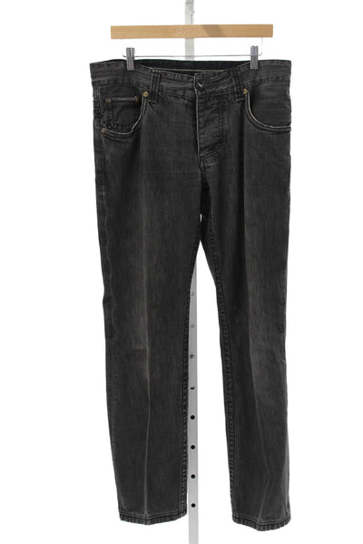 Stitch's Mens Straight Jeans Gray Cotton Button Size 34