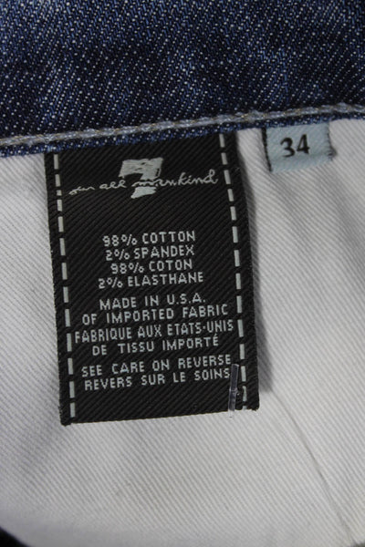 Citizens of Humanity Mens Straight Cotton Jeans Blue Button Fly Size 34