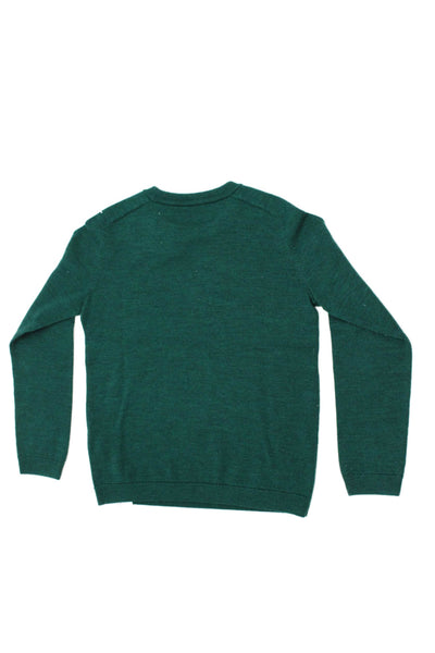 Bonpoint Boys Round Neck Long Sleeves Pullover Sweater Green Size 10