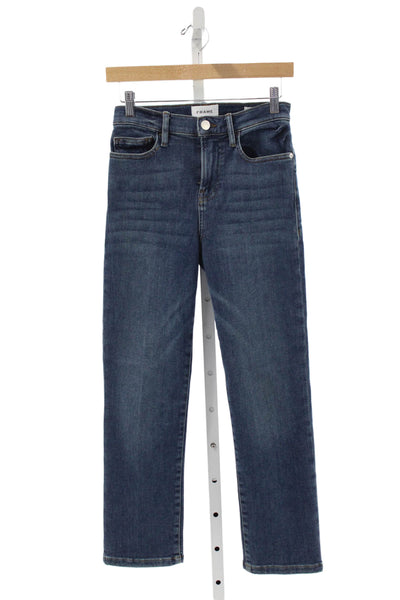 Frame Womens Straight Jeans Blue Mid-Rise Cotton Button Inseam 27 Size 26