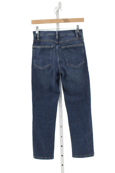 Frame Womens Straight Jeans Blue Mid-Rise Cotton Button Inseam 27 Size 26