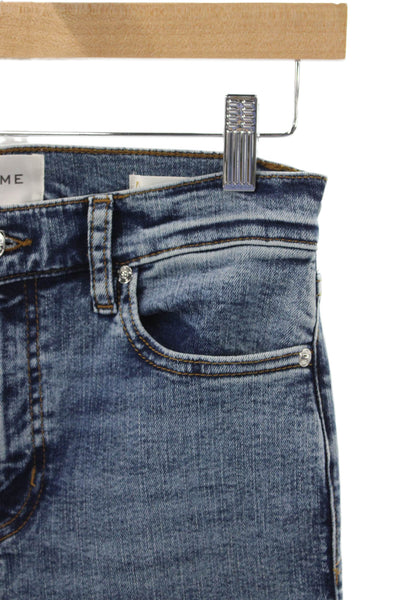 Frame Womens Flared Jeans High Waist Blue Button Cotton Blend Size 26