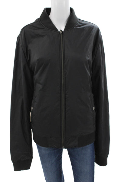 Velvet Womens Bomber Jacket Black Nylon Zip Long Sleeve Size XL