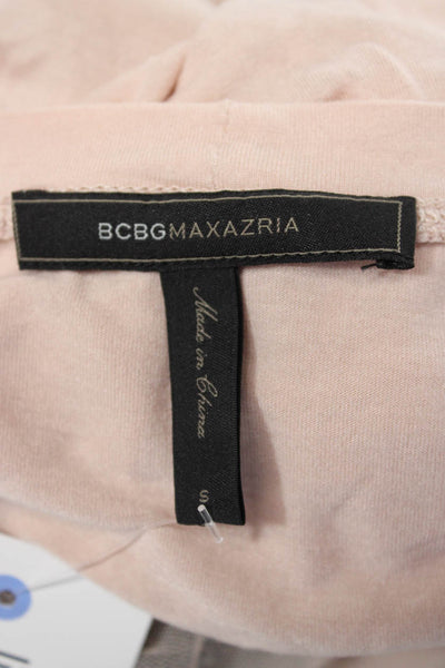 BCBGMAXAZRIA Women Basic Pink Scoop Neck Modal Short Sleeve T-Shirt Size S