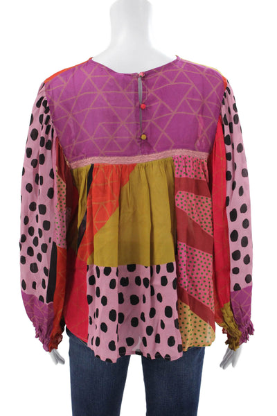 Blank London Women Polka Dot Viscose Long Sleeve Shirt Petite Size S