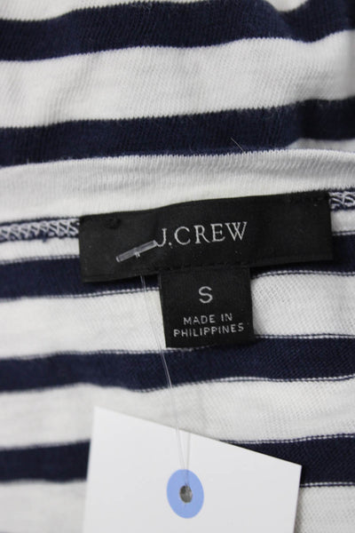 J Crew Women Basic Striped Cotton Boat Neck 3/4 Sleeve T-Shirt Size S