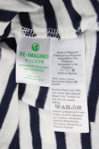 J Crew Women Basic Striped Cotton Boat Neck 3/4 Sleeve T-Shirt Size S