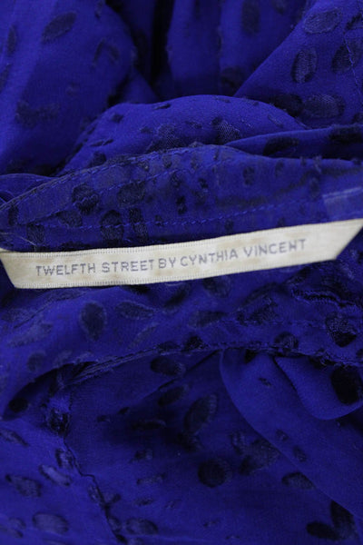Twelfth Street by Cynthia Vincent Womens Long Sleeve Silk Burnout Blouse Size S