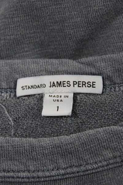 Standard James Perse Womens Pullover Sweatshirt Gray Cotton Crewneck Size 1