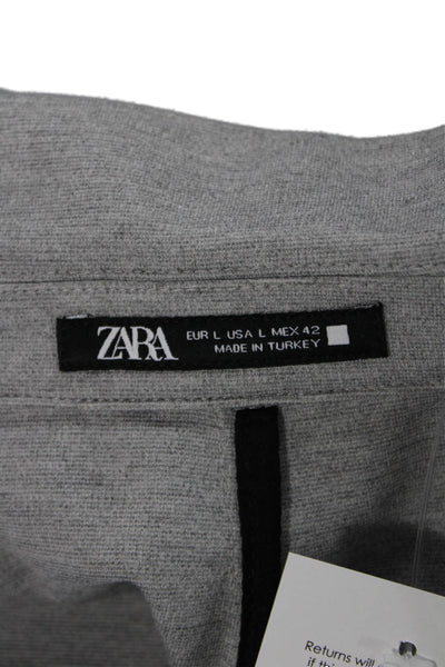 Zara Mens Blazer Gray Polyester Business Size L