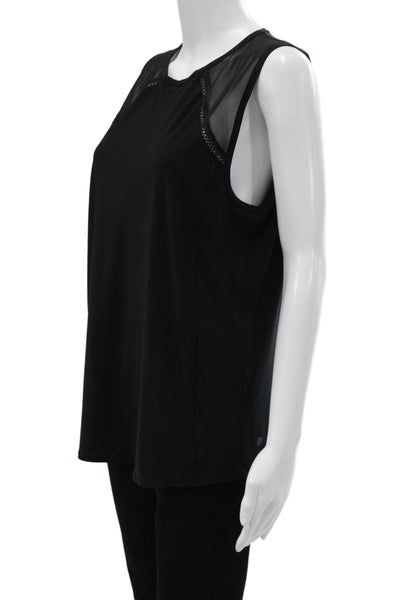 Lululemon Women Basic Scoop Neck Sleeveless Tank Nylon Pullover Black Size 10