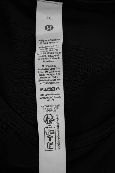 Lululemon Women Basic Scoop Neck Sleeveless Tank Nylon Pullover Black Size 10
