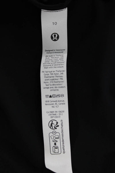 Lululemon Women Basic Sleeveless Tank Black Nylon Round Neck Size 10
