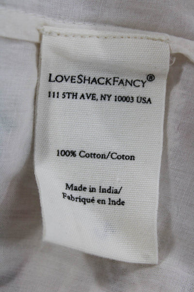 Love Shack Fancy Womens A-Line Ivory Floral Cotton Skirt Short Size L