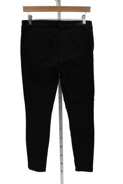 Paige Women Skinny Black Rayon Jeans Mid Rise Inseam 28 Size 29
