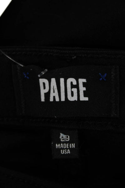 Paige Women Skinny Black Rayon Jeans Mid Rise Inseam 28 Size 29