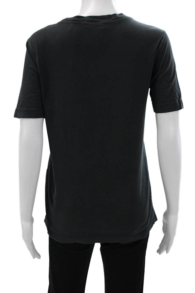 Sandro Womens Black Graphic Tee Crew Neck Short Sleeve Size S
