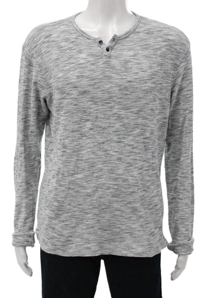 Joes Mens Basic Henley Long Sleeve Cotton T-Shirt Gray Size S