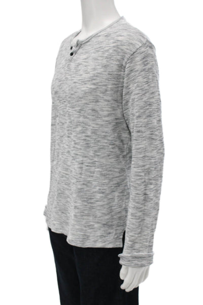 Joes Mens Basic Henley Long Sleeve Cotton T-Shirt Gray Size S