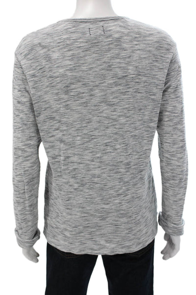 Joes Mens Basic Henley Long Sleeve Cotton T-Shirt Gray Size S