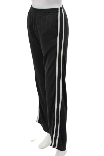 The Upside Womens Black Striped Viscose Track Pants Pull On Size 2XS
