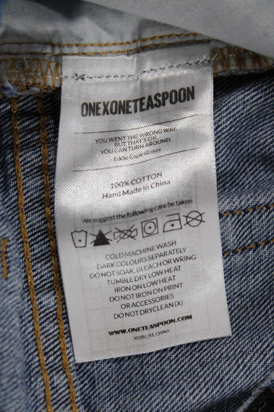 One Teaspoon Womens Cut-Off Shorts Blue 100% Cotton Size 22