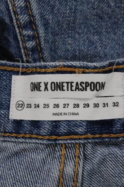 One Teaspoon Womens Cut-Off Shorts Blue 100% Cotton Size 22