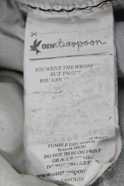 One Teaspoon Women Cut-Off Denim Shorts Blue Button Size 26