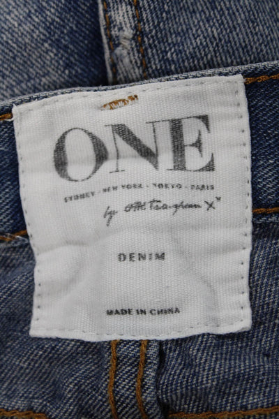 One Teaspoon Women Cut-Off Denim Shorts Blue Button Size 26