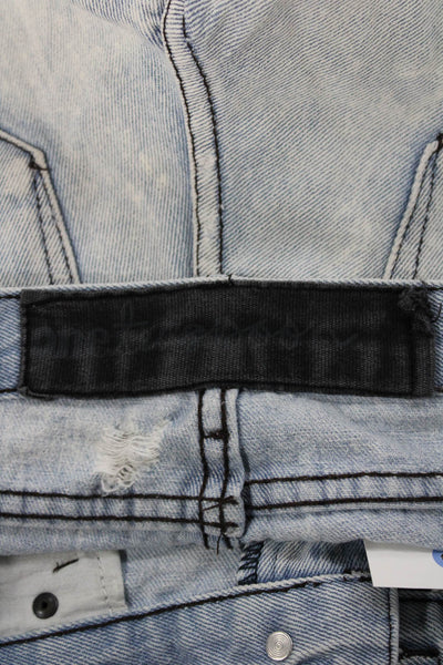 One Teaspoon Womens Cut-Off Denim Shorts Blue Button Size 24