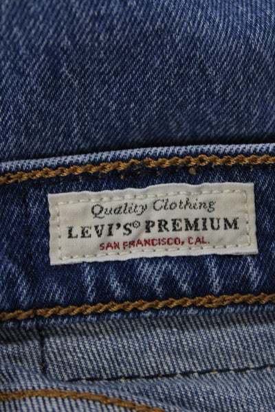 Levis Womens Tapered Jeans Blue Mid Rise Cotton Inseam 27 Size 24