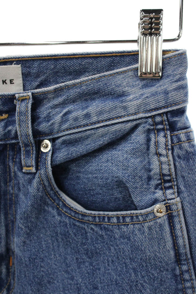 Slvrlake Womens Straight Jeans Blue Cotton Mid Rise Inseam 28 Size 23