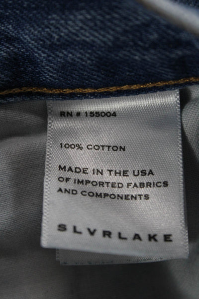 Slvrlake Womens Straight Jeans Blue Cotton Mid Rise Inseam 28 Size 23