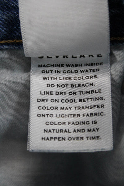 Slvrlake Womens Straight Jeans Blue Cotton Mid Rise Inseam 28 Size 23