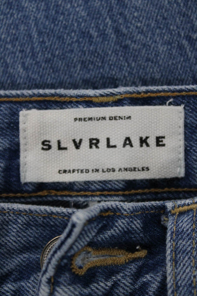 Slvrlake Womens Straight Jeans Blue Cotton Mid Rise Inseam 28 Size 23