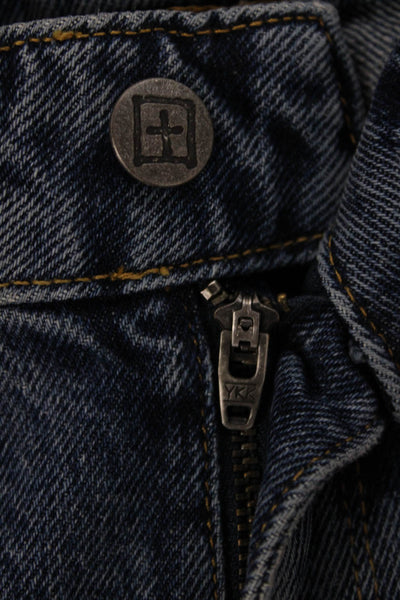 Tsubi Women Straight Jeans Blue High Rise Cotton Blend Size 24